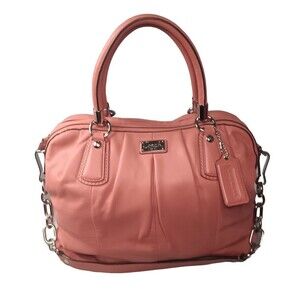 Coach Kristin Leather Pleated Satchel Bag F15339 Burnt Orange Handbag